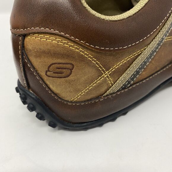 Skechers Men 10 Urban Track 60449 Brown Leather Oxford Casual Shoe VTG Y2K Retro main image 5